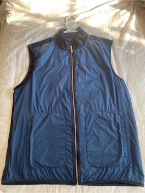 Perry Ellis Blue Quilted Zip-Front Vest